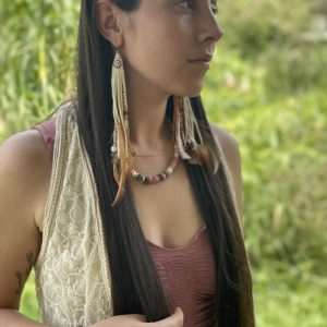 Predator Prey Earrings - Snow Leopard